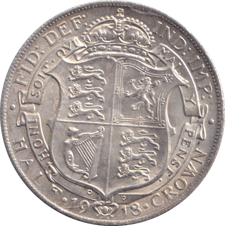 1918 HALFCROWN ( UNC ) - HALFCROWN - Cambridgeshire Coins
