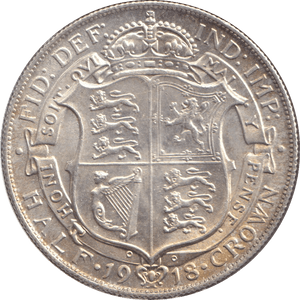 1918 HALFCROWN ( UNC ) - HALFCROWN - Cambridgeshire Coins