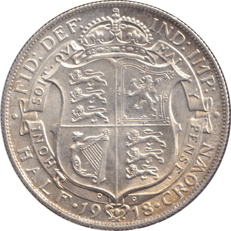 1918 HALFCROWN ( UNC ) - HALFCROWN - Cambridgeshire Coins