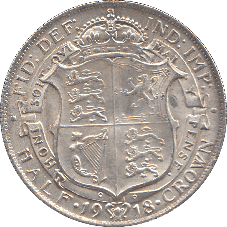 1918 HALFCROWN ( UNC ) REF 1 - HALFCROWN - Cambridgeshire Coins