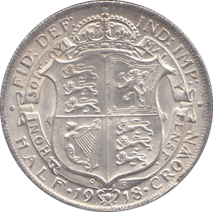 1918 HALFCROWN ( UNC ) REF 2 - HALFCROWN - Cambridgeshire Coins