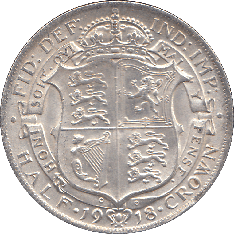 1918 HALFCROWN ( UNC ) REF 2 - HALFCROWN - Cambridgeshire Coins