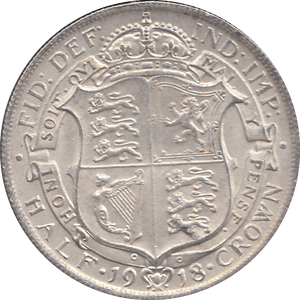 1918 HALFCROWN ( UNC ) REF 4 - HALFCROWN - Cambridgeshire Coins