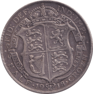 1918 HALFCROWN ( VF ) - Halfcrown - Cambridgeshire Coins