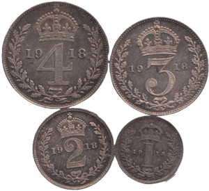 1918 MAUNDY SET GEORGE V - Maundy Set - Cambridgeshire Coins
