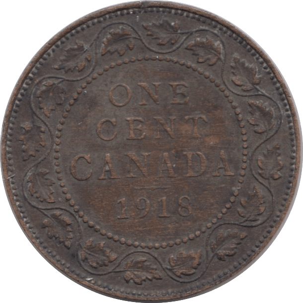 1918 ONE CENT CANADA - WORLD COINS - Cambridgeshire Coins
