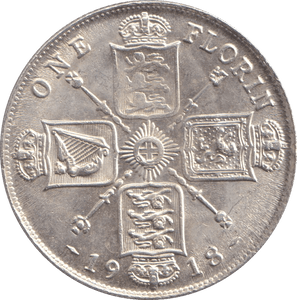 1918 ONE FLORIN ( AUNC ) - WORLD COINS - Cambridgeshire Coins