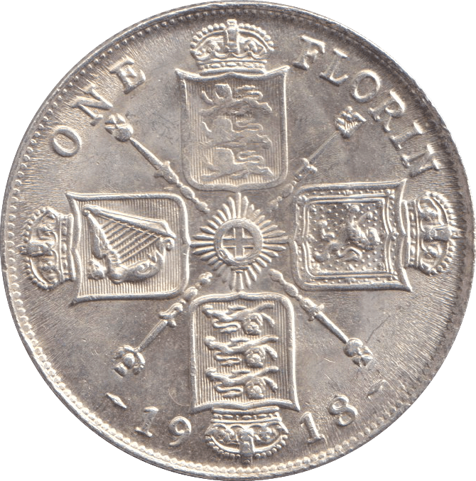 1918 ONE FLORIN ( AUNC ) - WORLD COINS - Cambridgeshire Coins