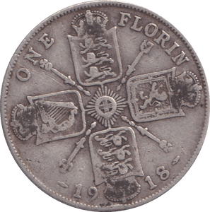 1918 ONE FLORIN ( FINE ) - FLORIN - Cambridgeshire Coins