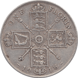 1918 ONE FLORIN ( VF ) - FLORIN - Cambridgeshire Coins