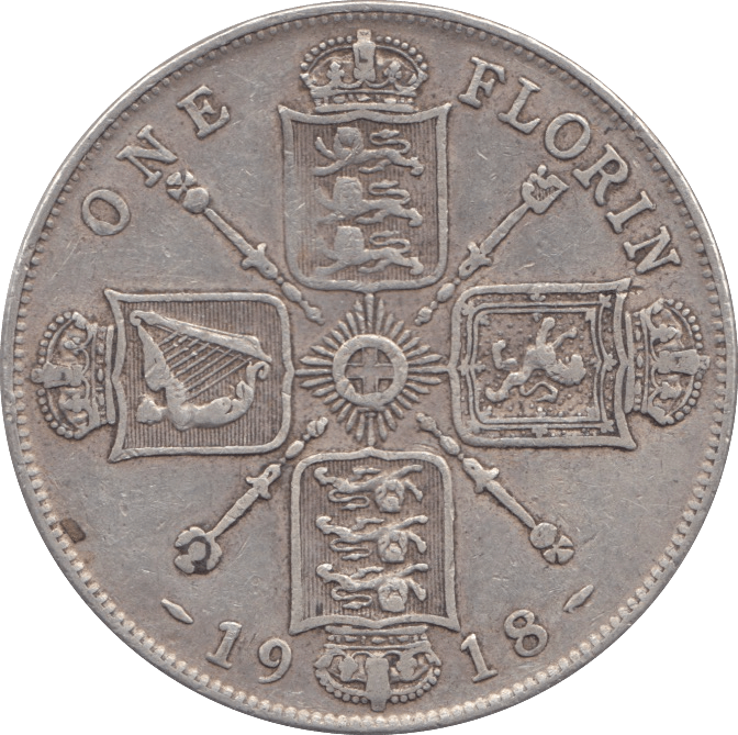1918 ONE FLORIN ( VF ) - FLORIN - Cambridgeshire Coins