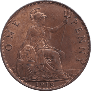 1918 PENNY ( AUNC ) - PENNY - Cambridgeshire Coins