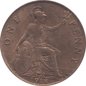 1918 PENNY ( AUNC ) - PENNY - Cambridgeshire Coins