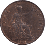 1918 PENNY ( AUNC ) - PENNY - Cambridgeshire Coins