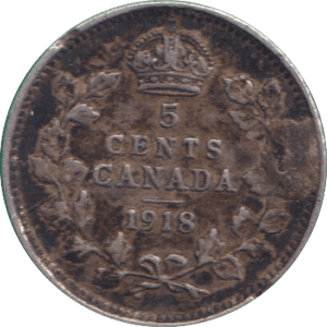 1918 SILVER 15 CENTS CANADA - SILVER WORLD COINS - Cambridgeshire Coins