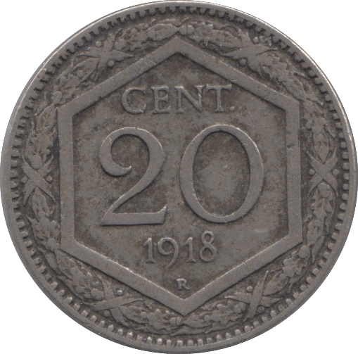 1918 SILVER 20 CENTESIMI ITALY - SILVER WORLD COINS - Cambridgeshire Coins