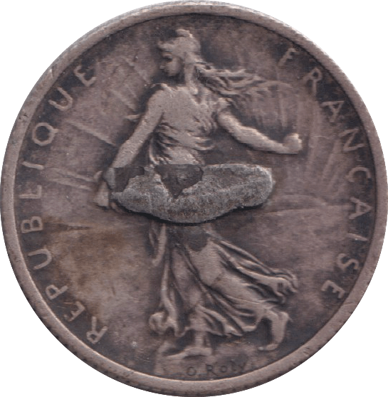 1918 SILVER FRANC FRANCE - SILVER WORLD COINS - Cambridgeshire Coins