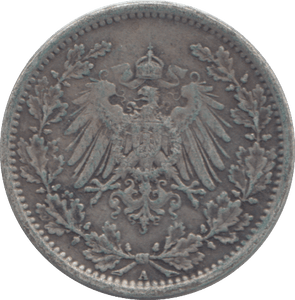 1918 SILVER GERMANY HALF MARK - SILVER WORLD COINS - Cambridgeshire Coins