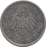 1918 SILVER GERMANY HALF MARK - SILVER WORLD COINS - Cambridgeshire Coins