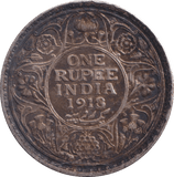 1918 SILVER ONE RUPEE INDIA - SILVER WORLD COINS - Cambridgeshire Coins