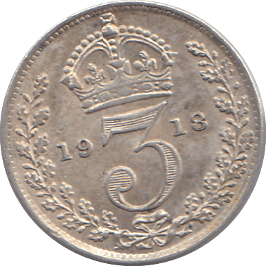 1918 SILVER THREEPENCE ( EF ) - THREEPENCE - Cambridgeshire Coins