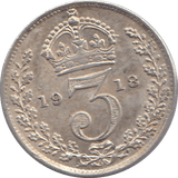 1918 SILVER THREEPENCE ( EF ) - THREEPENCE - Cambridgeshire Coins