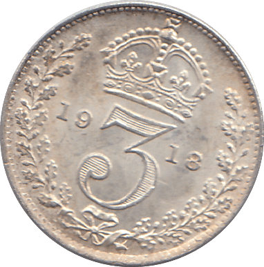 1918 SILVER THREEPENCE ( UNC ) - THREEPENCE - Cambridgeshire Coins
