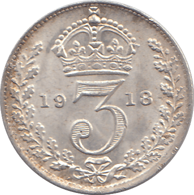 1918 SILVER THREEPENCE ( UNC ) - THREEPENCE - Cambridgeshire Coins