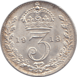1918 SILVER THREEPENCE ( UNC ) - THREEPENCE - Cambridgeshire Coins