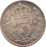 1918 SILVER THREEPENCE ( UNC ) - THREEPENCE - Cambridgeshire Coins