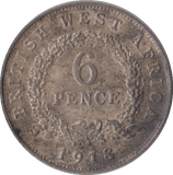 1918 SIXPENCE BRITISH WEST AFRICA - SILVER WORLD COINS - Cambridgeshire Coins