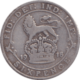 1918 SIXPENCE ( FINE ) - SIXPENCE - Cambridgeshire Coins