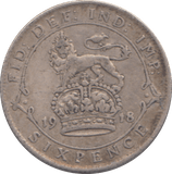 1918 SIXPENCE ( FINE ) - SIXPENCE - Cambridgeshire Coins