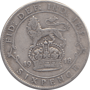 1918 SIXPENCE ( FINE ) - SIXPENCE - Cambridgeshire Coins