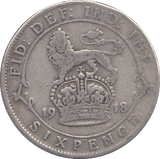 1918 SIXPENCE ( FINE ) - SIXPENCE - Cambridgeshire Coins
