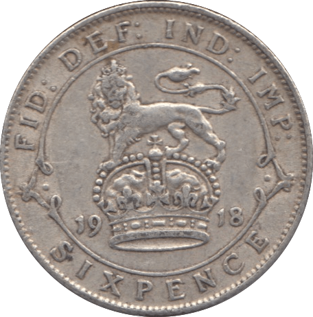 1918 SIXPENCE ( GVF ) - SIXPENCE - Cambridgeshire Coins