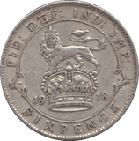 1918 SIXPENCE ( GVF ) - SIXPENCE - Cambridgeshire Coins