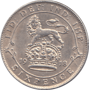 1918 SIXPENCE ( VF ) - SIXPENCE - Cambridgeshire Coins