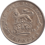 1918 SIXPENCE ( VF ) - SIXPENCE - Cambridgeshire Coins