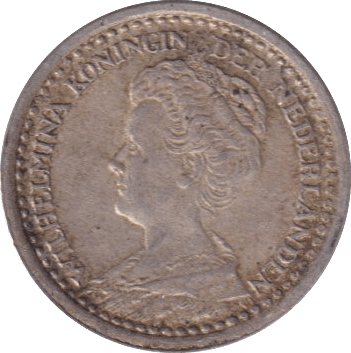 1918 TEN CENTS NETHERLANDS - SILVER WORLD COINS - Cambridgeshire Coins