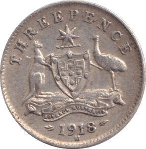 1918 THREEPENCE AUSTRALIA - SILVER WORLD COINS - Cambridgeshire Coins