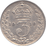 1918 THREEPENCE ( EF ) - THREEPENCE - Cambridgeshire Coins