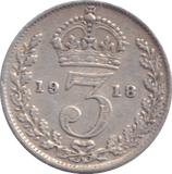 1918 THREEPENCE ( FINE ) - THREEPENCE - Cambridgeshire Coins