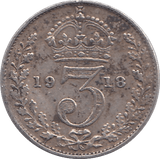 1918 THREEPENCE ( FINE ) - THREEPENCE - Cambridgeshire Coins