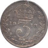 1918 THREEPENCE ( GF ) - THREEPENCE - Cambridgeshire Coins