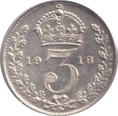 1918 THREEPENCE ( GVF ) - THREEPENCE - Cambridgeshire Coins