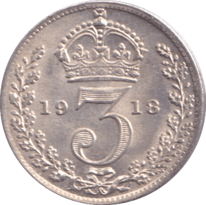 1918 THREEPENCE ( UNC ) - Threepence - Cambridgeshire Coins