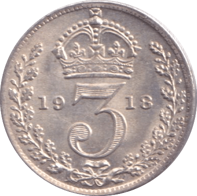 1918 THREEPENCE ( UNC ) - Threepence - Cambridgeshire Coins