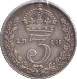 1918 THREEPENCE ( VF ) - THREEPENCE - Cambridgeshire Coins