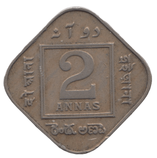 1918 TWO ANNAS BRITISH INDIA - WORLD COINS - Cambridgeshire Coins